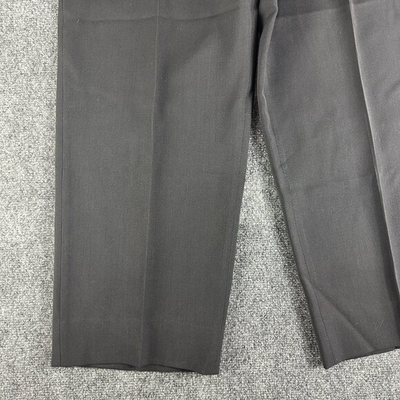 Armani Collezioni Pants Mens 36 Black Wool Blend Stretch Straight Leg Flat Front - Picture 2 of 7